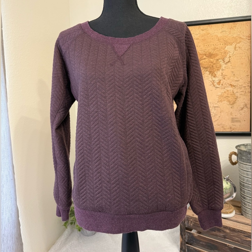 Prana Silverspring purple quilted sweatshirt